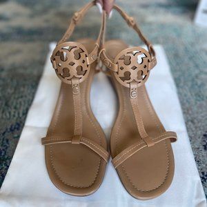 Tory Burch Miller Wedge Sandal (tan)